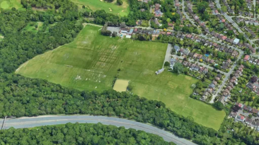 Aerial view of a Wimbledon RFC rugby club.